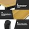 Folding Table Multi Functional Standing Desk With Adjustable Height Legs,for Camping, Garden, Picnic,Coffee,Bbq,No Install Needed Yellow Color Desktop Black