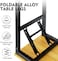 Folding Table Multi Functional Standing Desk With Adjustable Height Legs,for Camping, Garden, Picnic,Coffee,Bbq,No Install Needed Yellow Color Desktop Black