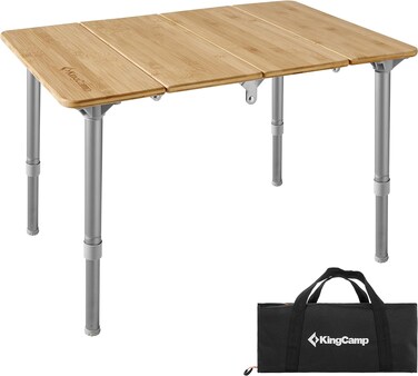 Bamboo Adjustable, Anti-UV Portable Folding Table, Picnic, Camping, Three Heights,2-6 People