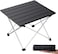 Portable Camping Table with Aluminum Table Top, Folding Beach Table Easy to Carry, Prefect for Outdoor, Picnic, BBQ, Cooking, Festival, Beach, Home Use (Black)