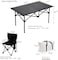 Camping Table with Chairs Set, Portable Folding Table and Seats for 4 People, Picnic Aluminum Family Table Chair Set for Outdoor Travel