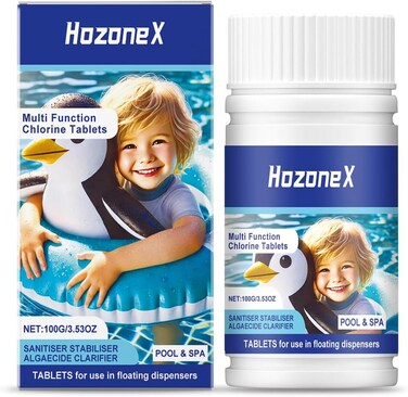 Slow-Dissolving Chlorine Tablets for Swimming Pools and Spas, Long-Lasting 3-Inch Sanitizer Tabs with Clarifier, 1 Tablet per 135 Gallons (600 Liters) for Clean