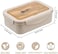 Radiotronics Bento Box, 3 Compartments 1400ml Lunch Box For Kids and Adults with Reusable Spoon and Fork, Leakproof Food Container for On the Go Meal, Microwave Safe (Khaki)