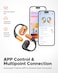 Open-Ear Headphones, Air Conduction Bluetooth 5.3 Wireless Earbuds, 22 Hours of Playtime, Four Mics Clear Calls, 15mm Enhanced Bass, Multipoint Connection
