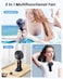 Portable Handheld Fan, 4000mAh Battery Operated Fan with LED Display, Handheld/Neck/Desk 3 in 1 Personal Small Fan, 90&deg; Foldable Desk Fan with Base