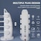 Power Extension, 8 Outlets, 4 USB Ports, 2 Type-C Ports, 2 Meter Cord, Surge Protection, White, UAE Standard Tower Extension