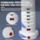 Power Extension, 8 Outlets, 4 USB Ports, 2 Type-C Ports, 2 Meter Cord, Surge Protection, White, UAE Standard Tower Extension