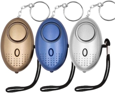 Safe Sound Personal Alarm, 3 Pack 145DB Security Keychain With LED Lights, Emergency Safety for Women, Men, Children, Elderly