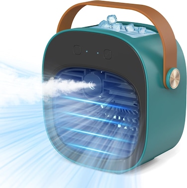 Portable Air Conditioner, Rechargeable Personal Air Cooler, Quiet Mini Air Conditioner Fan, Desk Cooling Fan for Home, Bedroom, and Office (Multi, 4000mAh)