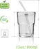 400ML Ice Coffee Glass Tumbler with Straw and Lid Sealed Carry On, Thick Wall Water Glass Cup Mug Tea （Clear）
