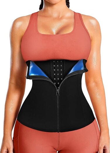 Radiotronics Womens Waist Trainer Corset with Zipper Sweat Waist Trimmer for Women Workout Belt Corset Shapewear