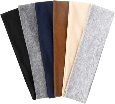 Headbands for Women Short Hair Non Slip Elastic Sweat Hairbands Soft Fabric Hair Bands Workout Yoga Running Sport Thin Hair Wrap for Girls