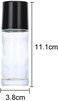 2Pcs Clear Glass Deodorant Bottles with Plastic Roll-Ball &amp; Black Lid - Essential Oil Rollers