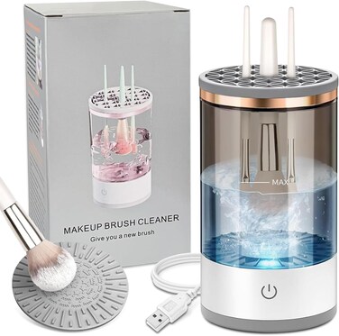 Electric Makeup Brush Cleaner - Efficient Electric Makeup Brush Cleaner Machine for Thorough Brush Cleaning, Ideal for Makeup Artists &amp; Enthusiasts