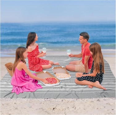 Giant Turkish Beach Towel Blanket Extra Large Boho Throw Blanket Jumbo Fast Drying Soft Thin Sandless Compact Oversized Sand free Chamois Women Men Adult Gifts