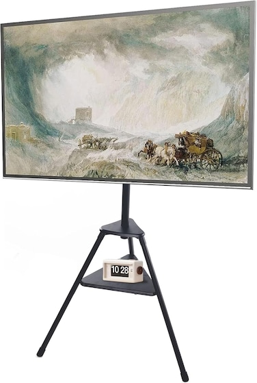 Radiotronics Tripod TV Stand, Modern Easel TV Stand for 32 to 75 inch Screens, Portable TV Floor Stand with An all Metal Tripod, Height Adjustable Corner TV Mount for Home, Studio,Office