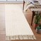 1pcs Beige Bathroom Runner Washable Tufted Rainbow Rug with Tassels Indoor Farmhouse Neutral Floor Carpet for Kitchen Hallway Laundry Doorway Bedroom Living Room