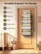 1 Pack Over the Door Storage Organizer, Load Closet Door Organizer Hanging, No Sagging Bathroom Organizer with 4 Bins 6 Side Pockets (4-layer, Beige)