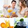 Citrus Lemon Orange Grapefuit Juicer Manual Squeezer 304 Stainless Steel Robust Hand Juicer Reamer Rotation Press with Strainer＆12 OZ Bowl, 2 Pour Spouts