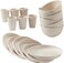 18pcs Wheat Straw Dinnerware Sets Unbreakable Reusable Dinnerware Set Kitchen Cups Plates and Bowls Sets Dishwasher Microwave Safe Plates