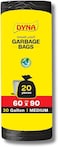 Garbage Bags, 30 Gallons Single, Black, Medium Size, Oxo-Biodegradable Eco-Friendly 20 Bags, 60x90 cm, Bin Liner, Trash Bags, Waste Bags for Indoor and Outdoor Use