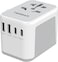 Universal Travel Adapter Worldwide with 2 USB C and 2 USB A Ports, International Travel Adapter for Multi Countries EU, USA, UK, Australia, Thailand etc