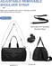 Gym Bag for Women Men with Shoe Compartment, Sport Duffel Bag, Waterproof Travel Weekender Overnight Carry on Bag for Yoga with Trolley Sleeve, Black, A-Black