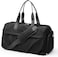 Gym Bag for Women Men with Shoe Compartment, Sport Duffel Bag, Waterproof Travel Weekender Overnight Carry on Bag for Yoga with Trolley Sleeve, Black, A-Black