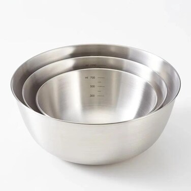 Stainless Steel Mixing Bowls-3 Packs Small Thicker Stainless Steel Flat Bottom Mixing Bowls Set, Home, Refrigerator, and Kitchen Food Storage Organizers