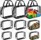 Radiotronics 9 Packs Clear PVC Toy Storage Bags Toiletry Bags Waterproof Kids Zippered Toy Organizing Bags for Building Blocks Puzzle Stationery Black