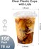100 Pack - 16 oz Clear Plastic Cups with Lids, Sturdy &amp; Food Safe Iced Coffee Cups with lids, Disposable Plastic Smoothie Cups for Cold Drinks, Sip Lids