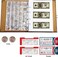 coin collecting holder album with 150 coin pockets and 240 paper currency pockets, pu leather coins collection holder penny currency storage book