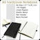 Notebook A5, Lined Pages, Black Hardcover, Writing Pad - 192 Page, 3 Pieces