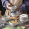 N.A. 4.5 inch Natural Healthy Japanese Ceramic Bowl soup meal Gift Set Blue and White Porcelain tableware