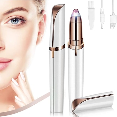 Rechargeable Eyebrow Trimmer Body Mini Trimmer for Women, Eyebrow, Lip, Nose, Body and Facial Hair Remover for Women with Cleaning Brush