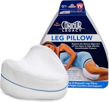 Radiotronics Legacy Leg & Knee Foam Support Pillow - Soothing Pain Relief for Sciatica, Back, Hips, Knees, Joints - As Seen on TV