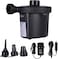 Portable Air Mattress Pump, Hamkaw Quick-Fill Electric Air Pump With 3 Nozzles, Convenient Inflator Deflator For Inflatables, Air Mattress,Raft Boat,Pool, Black