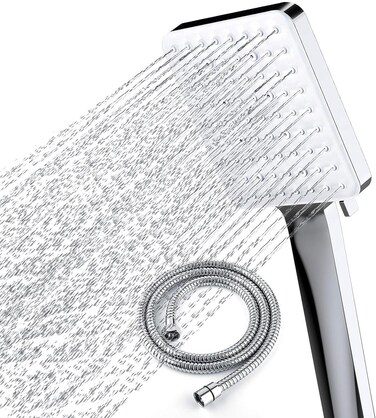 Shower Head with Hose Set with 6 Settings Spray Mode, Chrome - 1.5m