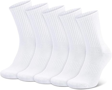 5 Pairs Sports Socks Mens Cushioned Socks Cotton Socks for Women UK 5-9 Plain Running Socks Breathable Crew Socks For Workout Training Hiking Walking