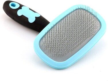 Radiotronics Slicker Brush, Dog Brush Gently Cleaning Pin Brush for Shedding Dog Hair Brush for Small Dogs Puppy Yorkie Poodle Rabbits Cats-Large, Blue