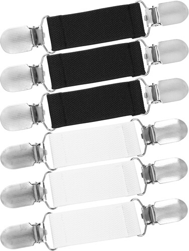 6 Pieces Fashion Dress Clips for Men &amp; Women Summer Retro Short-sleeve Shirts Stainless Steel Elastic Clips, One Size, Stainless Steel