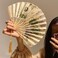 Radiotronics Style Ink Painting Foldable Fan Ancient Style Carry Around Shell Folding Fan New Chinese Japanese For Dance, Performance, Party, Wedding and Home Decoration