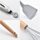 12-Piece Silicone Cooking Utensil Set, Heat Resistant, Wooden Spoons (Gray)