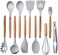 12-Piece Silicone Cooking Utensil Set, Heat Resistant, Wooden Spoons (Gray)