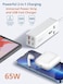 65W 2M Power Extension with 4-Port USB Fast Charger Adapter Universal Plug Socket + 2 USB-C PD3.0 and 2 USB-A QC Surge Protector Outlet 2M Cable