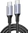 Radiotronics USB C Cable 2M, Braided 100W Power Delivery PD Super Fast Charge Cable USB C to Type-C for iPhone 15/16/17 pro max, iPad mini 7, MacBook Pro, iPad, Samsung