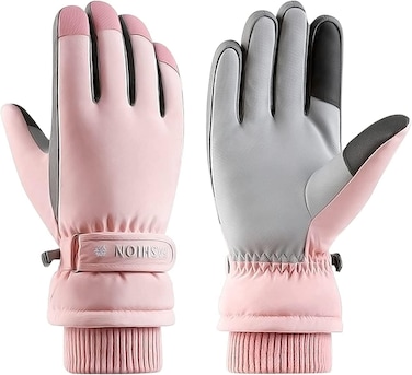 Winter Ski Gloves, Waterproof Touchscreen Snowboard Gloves, Windproof Warm Snow Gloves for Mens, Womens, Skiing, Snowboarding, Running and Cycling, One Size