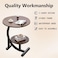 Radiotronics C-Shaped Round Table for Living Room & Bedroom in Modern Style (Brown Double Layer)