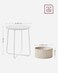 Side Table, Round End Table with Fabric Basket, Spacious, for Living Room Bedroom, Bedside Table, Modern Style, White
