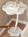 Flower Shaped Small C-Shaped Side Table, Small End Table, Modern Nightstand, White (42.5 cm x 5.2 cm x 59.9 cm)